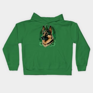 German Shepherd St. Patrick's day Kids Hoodie